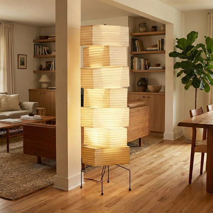Akari Rectangular Stacked UF4-L10 Floor Lamp