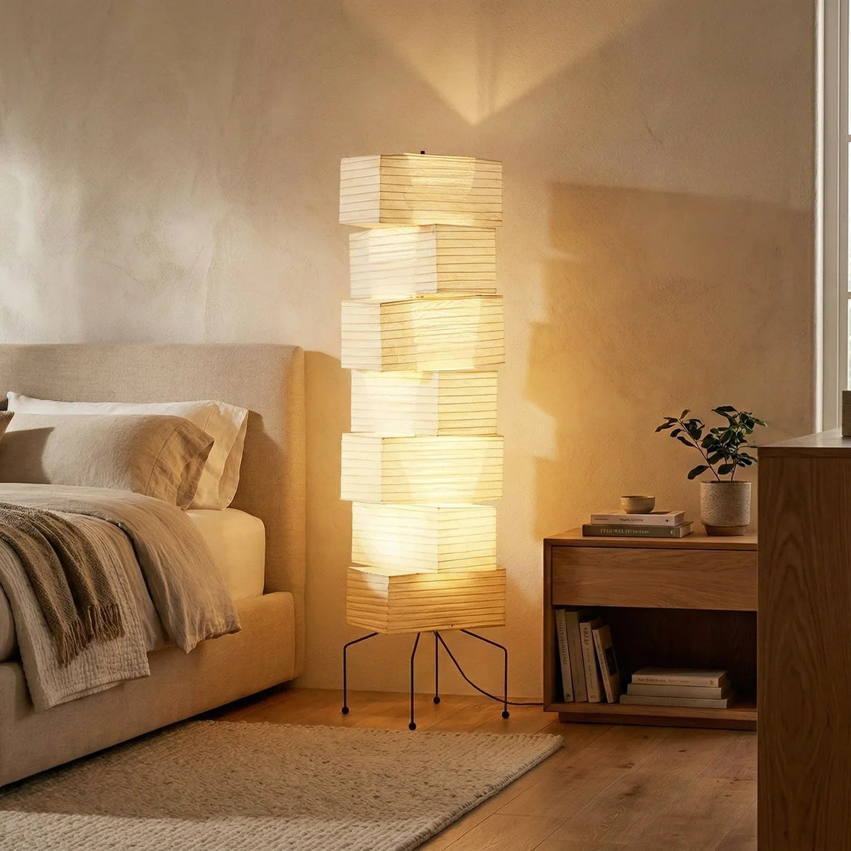 Akari Rectangular Stacked UF4-L10 Floor Lamp