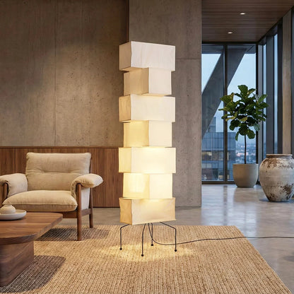 Akari Rectangular Stacked UF4-L10 Floor Lamp
