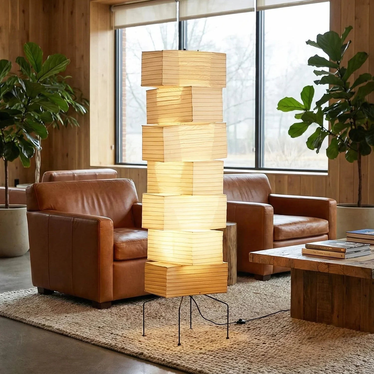 Akari Rectangular Stacked UF4-L10 Floor Lamp