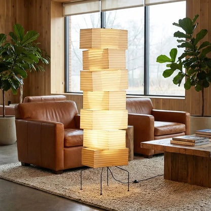 Akari Rectangular Stacked UF4-L10 Floor Lamp