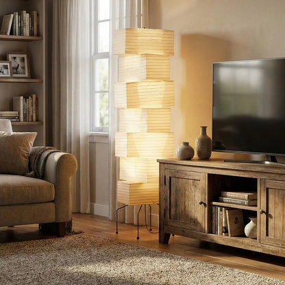 Akari Rectangular Stacked UF4-L10 Floor Lamp