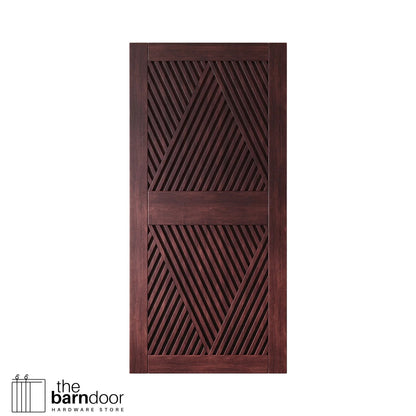 Pine Wood Barn Door DIY Kit - Diamond Pattern Sliding Door with Pre-Drilled Holes