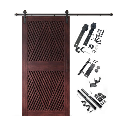 Barn Door Kit Diamond Pattern - Matte Black Hardware with 8 Custom Color Finishes