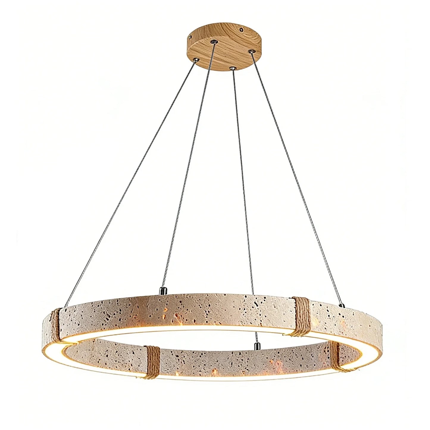 Ringor Minimalist Round Travertine Chandelier