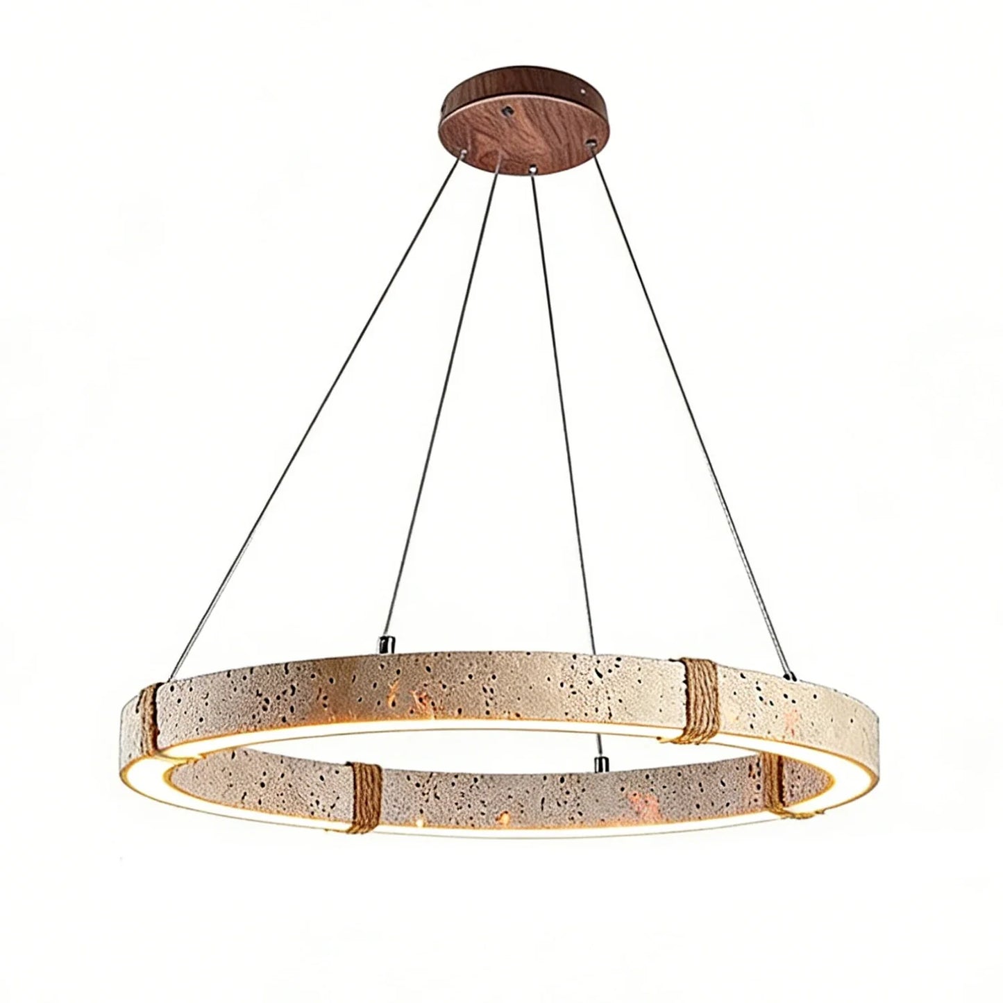 Ringor Minimalist Round Travertine Chandelier