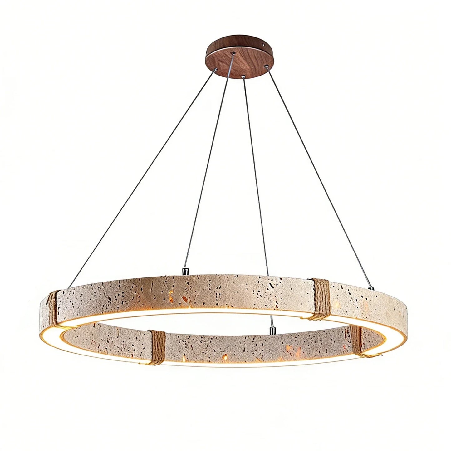 Ringor Minimalist Round Travertine Chandelier
