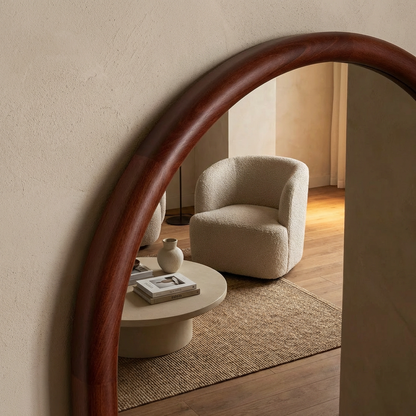Arched Full Length Mirror – Natural Beech Wood Frame, Modern Elegance Home Decor