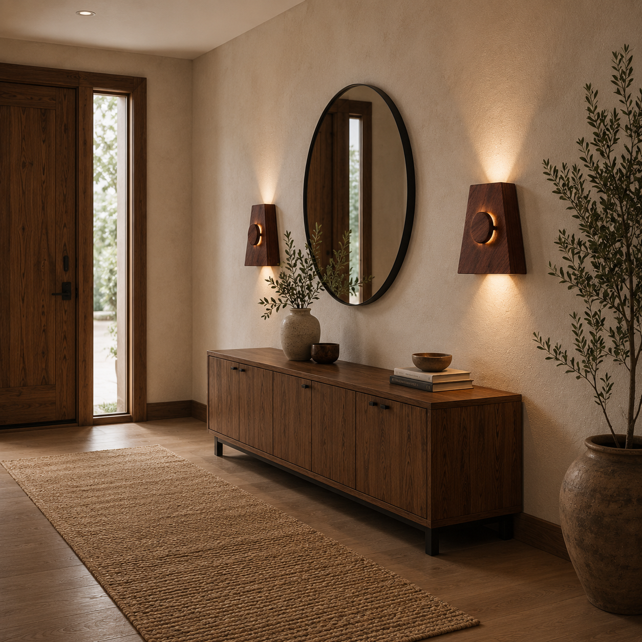 Wooden LED Wall Sconce, Modern Wood Wall Light, Handmade Wall Lamp, Minimalist Bathroom Bedroom Hallway Lighting