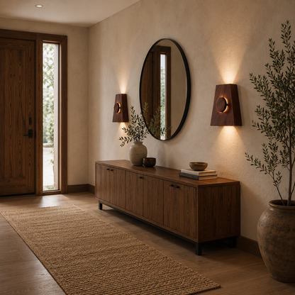 Wooden LED Wall Sconce, Modern Wood Wall Light, Handmade Wall Lamp, Minimalist Bathroom Bedroom Hallway Lighting