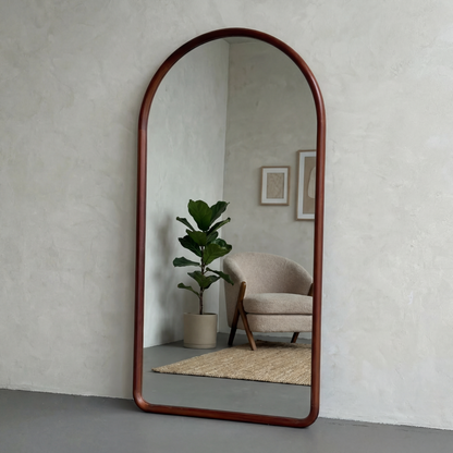 Arched Full Length Mirror – Natural Beech Wood Frame, Modern Elegance Home Decor