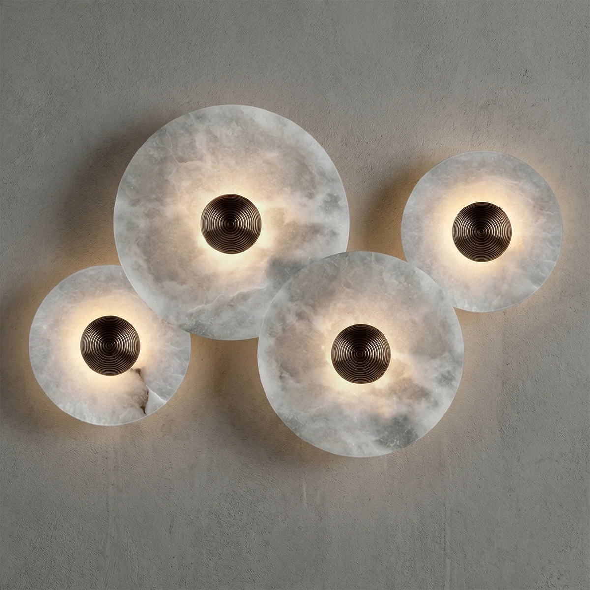 Round Alabaster Wall Lamp