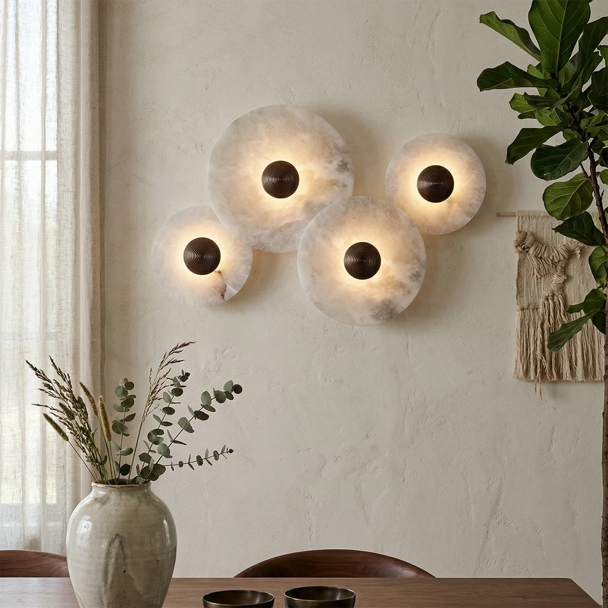 Round Alabaster Wall Lamp