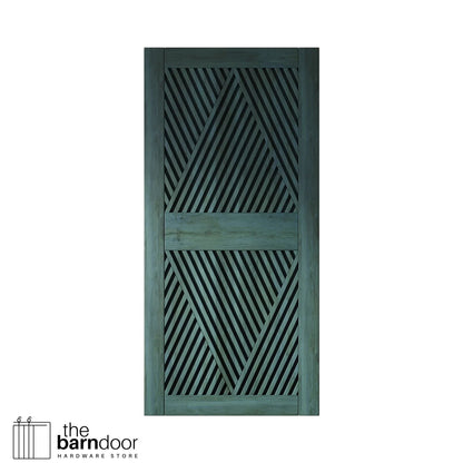 Pine Wood Barn Door DIY Kit - Diamond Pattern Sliding Door with Pre-Drilled Holes