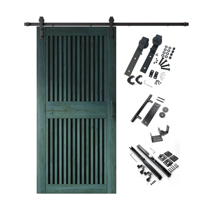 Vertical Slat Barn Door Kit - Black Hardware with DIY Unassembled System & Custom Finishes