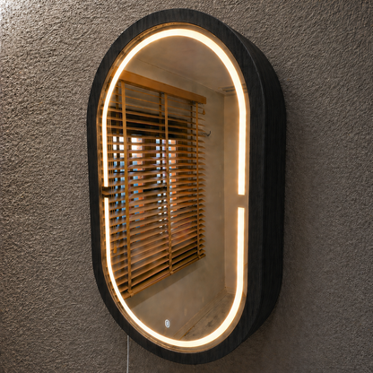 Beech LED Mirror Cabinet USA | Bathroom Medicine Cabinet & Makeup Vanity Storage | Wall Mount Mirror