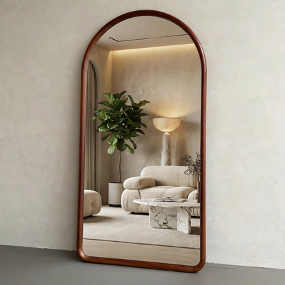 Arched Full Length Mirror – Natural Beech Wood Frame, Modern Elegance Home Decor