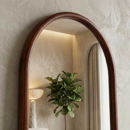 Arched Full Length Mirror – Natural Beech Wood Frame, Modern Elegance Home Decor