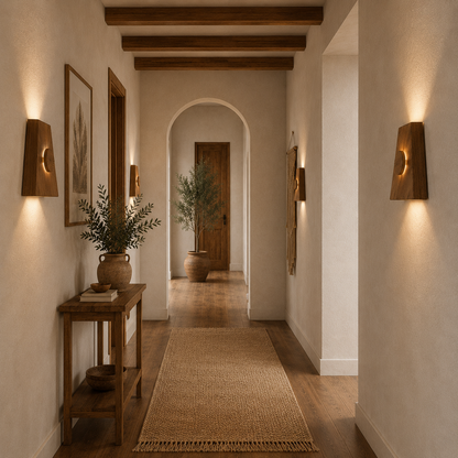 Wooden LED Wall Sconce, Modern Wood Wall Light, Handmade Wall Lamp, Minimalist Bathroom Bedroom Hallway Lighting