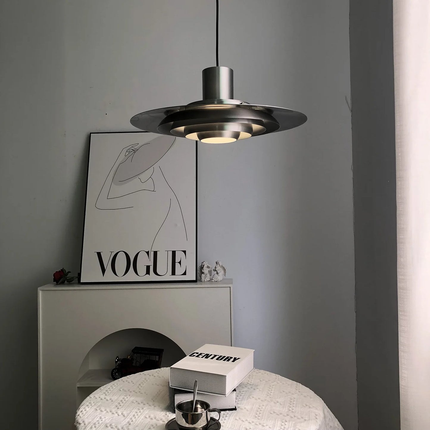 Tiered Dish-Shaped Disc Pendant Light