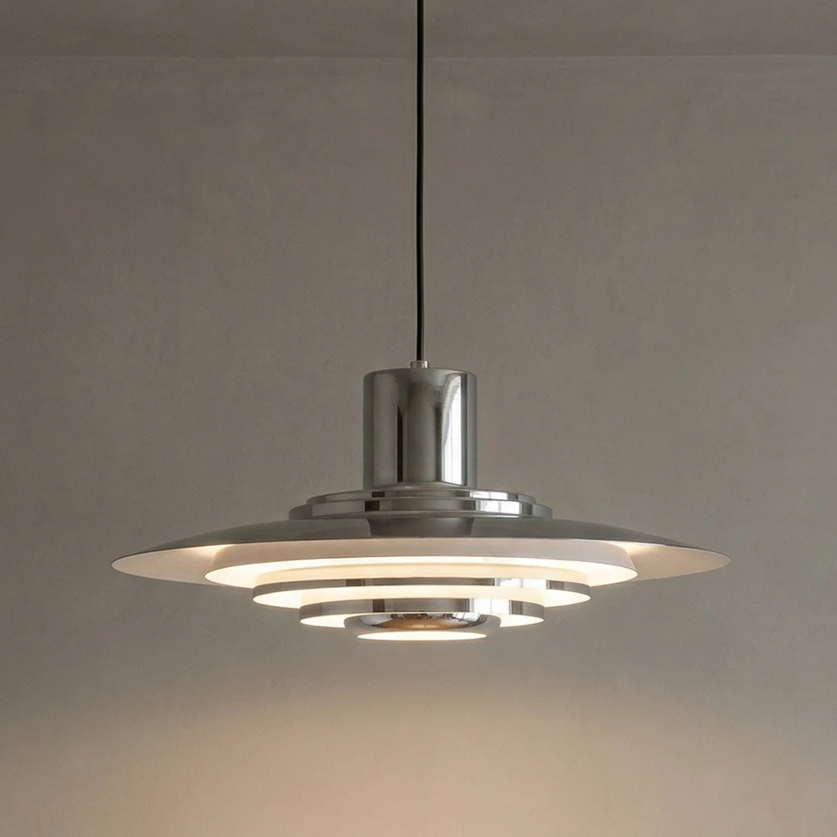 Tiered Dish-Shaped Disc Pendant Light