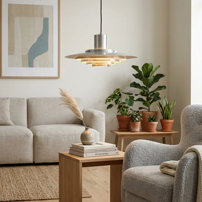 Tiered Dish-Shaped Disc Pendant Light