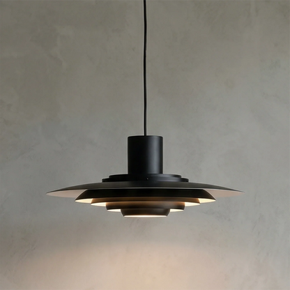 Tiered Dish-Shaped Disc Pendant Light
