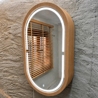 Beech LED Mirror Cabinet USA | Bathroom Medicine Cabinet & Makeup Vanity Storage | Wall Mount Mirror