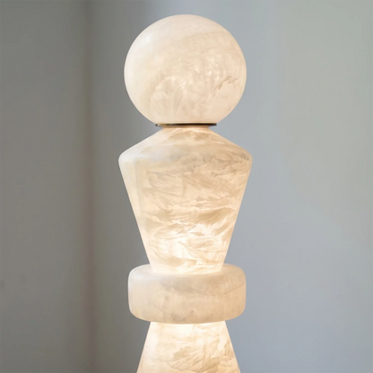 Totem Stacked Alabaster Floor Lamp