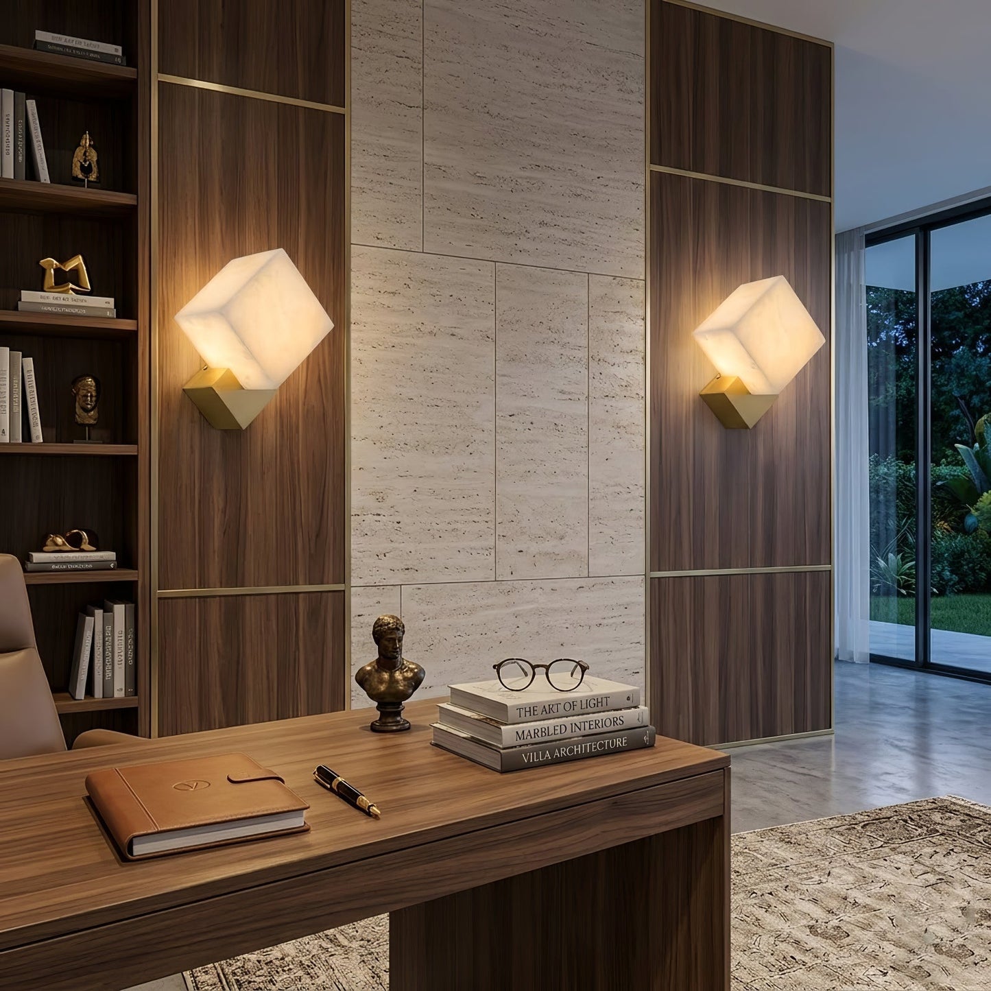 Vein Alabaster Cube Sconce