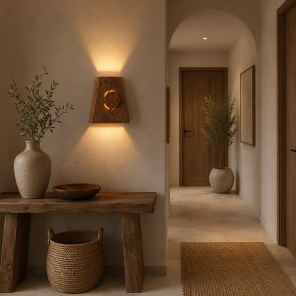 Wooden LED Wall Sconce, Modern Wood Wall Light, Handmade Wall Lamp, Minimalist Bathroom Bedroom Hallway Lighting
