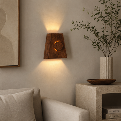 Wooden LED Wall Sconce, Modern Wood Wall Light, Handmade Wall Lamp, Minimalist Bathroom Bedroom Hallway Lighting