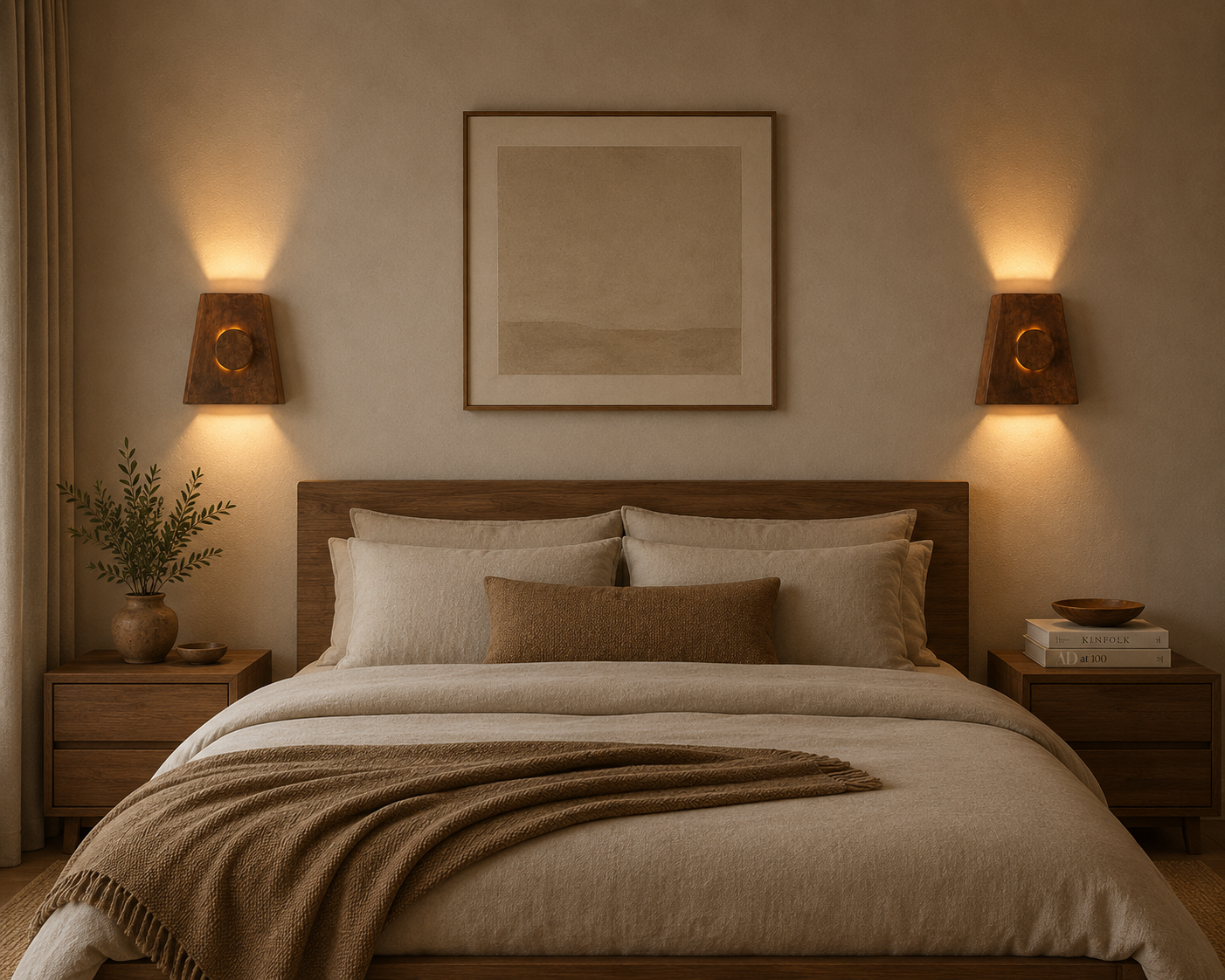 Wooden LED Wall Sconce, Modern Wood Wall Light, Handmade Wall Lamp, Minimalist Bathroom Bedroom Hallway Lighting