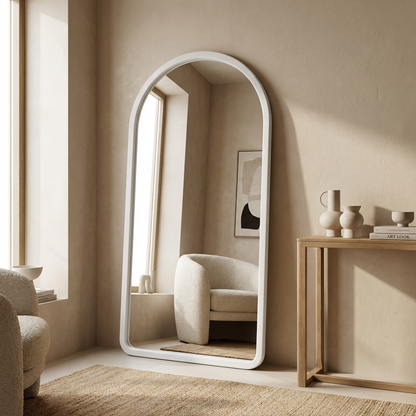 Arched Full Length Mirror – Natural Beech Wood Frame, Modern Elegance Home Decor