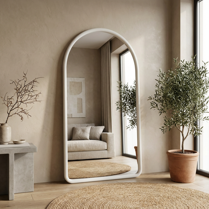 Arched Full Length Mirror – Natural Beech Wood Frame, Modern Elegance Home Decor