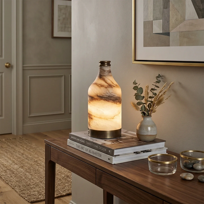 Wine Bottle Alabaster Table Lamp