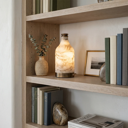 Wine Bottle Alabaster Table Lamp