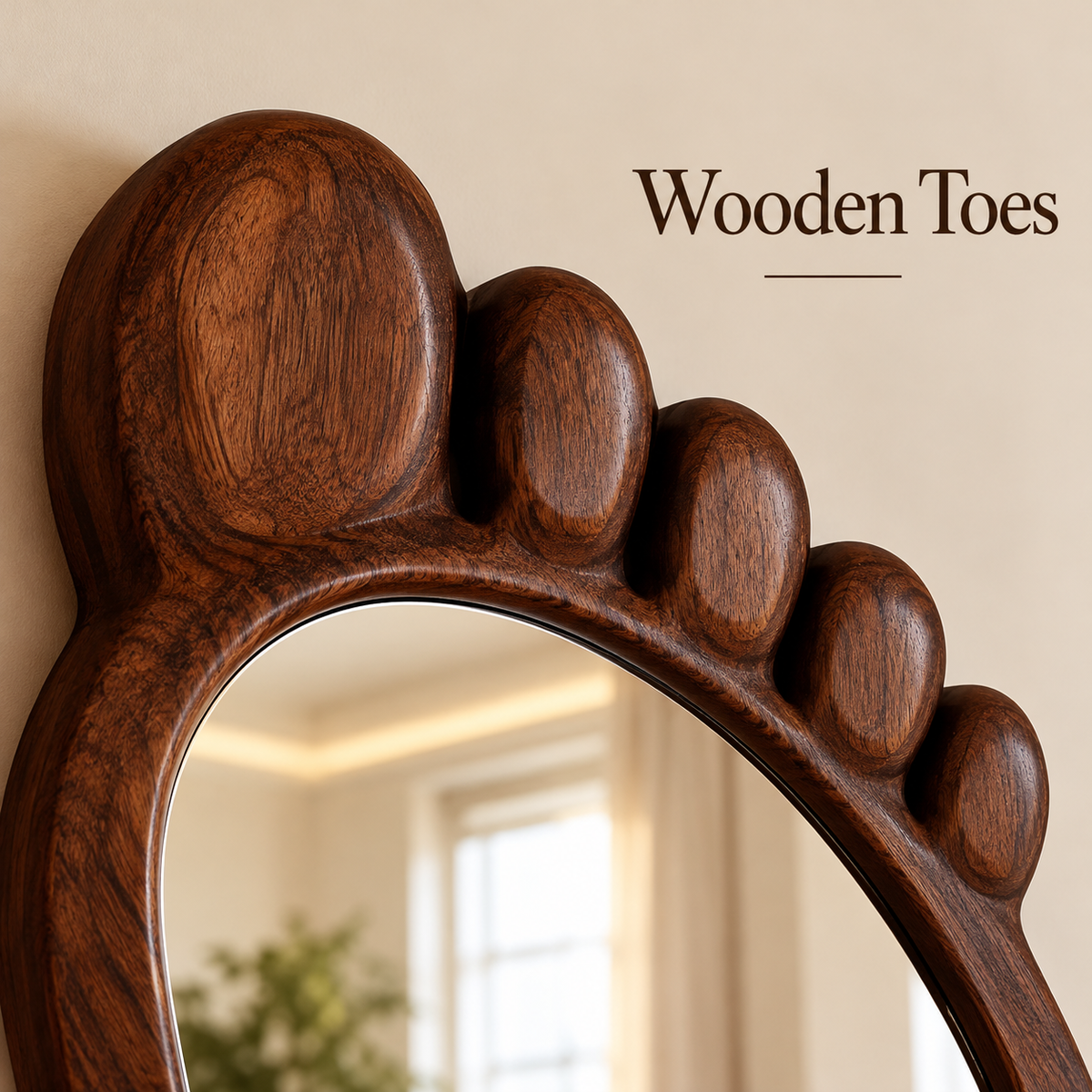 Footprint Wall Mirror, Solid Linden Wood Frame, Full Length Mirror